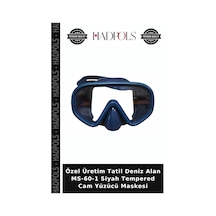 Özel Üretim Tatil Deniz Alan Ms-60-1 Siyah Tempered Cam Yüzücü Maskesi