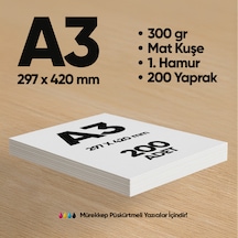 İnformal Baskı Kağıdı Premium Kalite A3 300 Gr Mat Kuşe 200 Adet