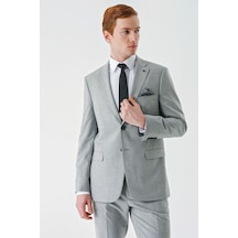 İmza Mono Yaka Çift Yırtmaç 6 Drop Comfort Fit Rahat Kesim Klasik Takım Elbise 1001240102 - Gri