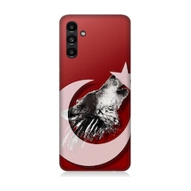 Samsung Galaxy A13 Uyumlu Kurt Ve Bayrak Desenli Silikon Kılıf