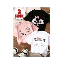 Stil-x Yeniz Sezon 3' Lü Takım Kız Çocuk Tshirt, Çok Renkli, %100 Pamuk Çok Renkli-5