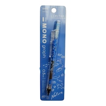 Tombow Mono Graph Mekanik Kurşun Kalem, 0,5mm, Mavi, Plastik Gövde, Klip Nokta Ve Frenok Mekanizması, Japonya Yapımı .