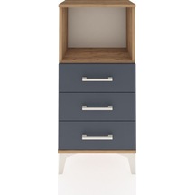 Arges Komodin Tek Raflı 3 Çekmeceli 44x30x96 Çam-antrasit Çam