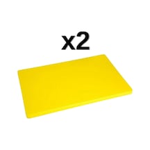 2'li Türkay 60x40x2 Cm Polietilen Kesme Tahtası Kesim Levhası Sarı 4757