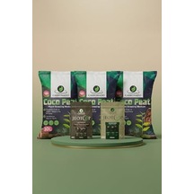 Coco Peat 10 L 3 Adet + Jeotop Leonardit Ve Organik Gübre Yetiştirme Paketi 0.1 KG