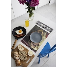 Dekoratif Baskılı Keçe Amerikan Servisi, Supla 2'Li Servis Takım  -354 Çok Renkli