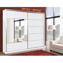 Doğandekorasyon Lara 230Cm 2 Kapakli Sürgülü Dolap Gardirop Beyaz Veya Cordoba