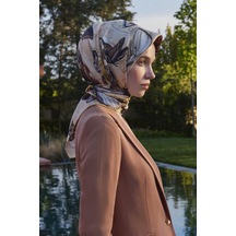Poanes Kelebek Desenli Twıll İpek Eşarp Sarı