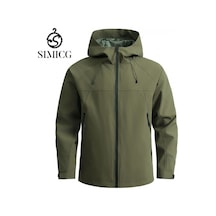 Yeni Tek Renk Su Geçirmez Ceket Koyu Yeşil Koyu Yeşil