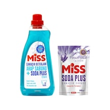 Miss Sıvı Çamaşır Deterjanı Arap Sabunu + Soda Etkili 1.5 Lt Ve Soda Plus 500 Gr 2 Li Set