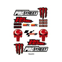 Motosiklet Sponsor Tasarım A4 Çoklu Sticker Seti Diğer 13795391