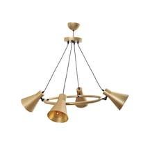 Rüzgar 4 Lü Salon - Mutfak - Cafe Retro Rustik Mafsallı Gold Metal Avize Diğer