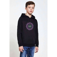 Tshirthane Tool Band Baskılı Unisex Çocuk Kapüşonlu Siyah Sweatshirt (528769078) Siyah