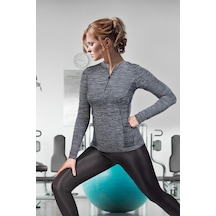 Miofit Kadın Tides Fermuar Yakalı Uzun Kollu Dikişsiz Spor Tişört (474610593)