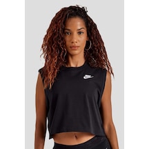 Nike Sportswear Club Women's Sleeveless Cropped Top Kadın Crop Kolsuz Tişört Siyah