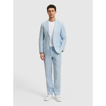 Cacharel Açık Mavi Slim Fit Beli Lastikli %100 Keten Pantolon Denim Cacharel Açık Mavi Slim Fit Beli Lastikli %100 Keten Pantolon Denim