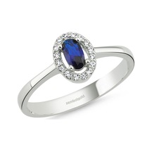 Anturaj Altın Yüzük 0.30 Karat Oval Aquablue 330534588