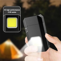 Gazsız Rezistanslı Elektrikli Usb Şarjlı Çakmak Mini Cob El Fenerli 2 In 1 Mini Projektörlü Çakmak