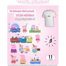 Ütü İle Yapışan Kıyafet Etiketi Peppa Pig Serisi -5 11li Set Karışık