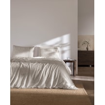 Pierrette Çift Kişilik %100 Pamuk Coco Crep Baskılı Çarşaflı Nevresim Takımı - Bej 8684427335536 Çok Renkli