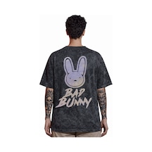 Sevbano Tasarım Bad Bunny Şarkıcı Rapper Sırt Baskılı Unisex Oversize Esk Siyah