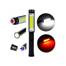 Q5 Pilli Mıknatıslı Cob Led Çalışma Tamir Kırmızı Işık El Feneri
