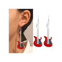 Gitar Küpe Kırmızı 107614433 Çok Renkli