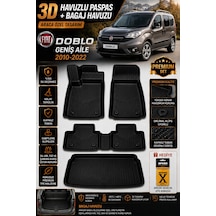 Fiat Doblo Geniş Aile 2022 Model Uyumlu 3d Araca Özel Havuzlu Paspas+bagaj Havuzu Birebir Uyum