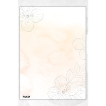 A5 Çiçek Bloknot Çizgisiz Defter - 50 Yaprak - Memopad - Notepad - Not Defteri - Not Kağıdı - 1846 Çok Renkli