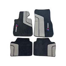 Oto Halı Paspas Seti Bmw 5 E34 1988 1996 Uyumlu Sport Kaymaz & Şık Tasarım - Siyah-gri