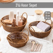 Porsima 304c 3 Lü Düzenleyici Hasır Sepet Seti Ekmeklik Sepet