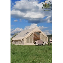 12 Kişilik 4 Mevsim Su Geçirmez Çift Pencereli Şişme Kamp Çadırı 400x300x210 Cm 12 Mt 420d Çok Renkli