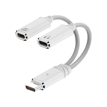 2in 1 100w Type C To Type C & Type C Hızlı Şarj Kulaklık Arama Dönüştürücü Otgtc