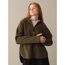 Xint Haki Oversize Kapüşonlu Polar Sweatshirt 400525