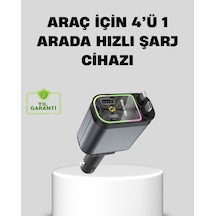Znv Zenvia Mey İthalat Araç Şarj Cihazı 66w 4 Portlu Hızlı Şarj Ve Led Işıklı Znv2025 Cmn