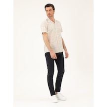 Cacharel Lacivert Slim Fit Beli Bağcıklı Pantolon