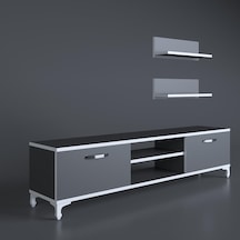 Kenzlife televizyon sehpası berlin 150 gri tv ünitesi raflı