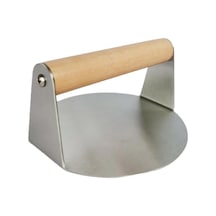 Narkalıp Yuvarlak Ağşap Saplı Hamburger Et Pres Aparatı 14cm