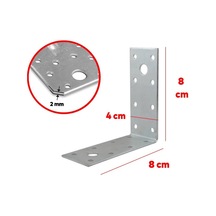 Metal Gönye Köşe Bağlantısı 40x80x80 2mm