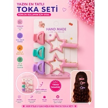 5'li Set Yazın En Tatlı Yıldız Figürlü Ve Renkli Mandal Saç Tokası Seti Farklı Renk Seçenekli Çok Renkli