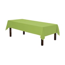 Sıvı Geçirmez Dertsiz Keten Masa Örtüsü Elma Yeşili