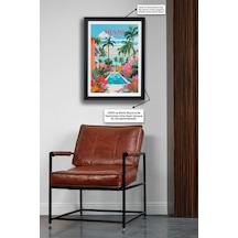 Travel Seri-e Mıamı Kafe Salon Oturma Odası Siyah Çerçeveli Poster Tablo