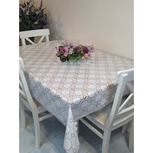 Ithal Pvc Muşamba - Desenli Silinebilir Masa Örtüsü 07nl73g Beyaz