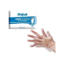 Burpak Tek Kullanımlık Şeffaf Eldiven 100 Lü Takribi 60 G.