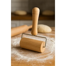 Ahşap Rulo Hamur Açıcı Merdane-mini Ahşap Saplı Pizza & Börek Hamur Açma Merdanesi Ahşap