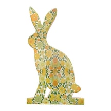 Vitale Şiva Çiçek Desenli Dekoratif Tavşan Büyük Boy Yeşil Ak.Fq0