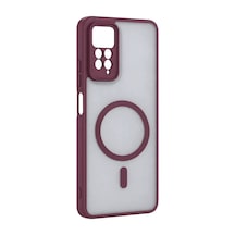 Xiaomi Redmi Note 11 Pro Loji Magsafe Kapak - Bordo Evimdeyokyok