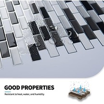 Art3d Tabakalar Ve Çıkartma Backsplashes Fayans Vinyl Mutfak Duvar Stikers, 6 Adet, Vinil, A 01, 12in X 12in