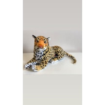 Sesli Kükreyen Leopar Peluş 40 Cm Kahverengi