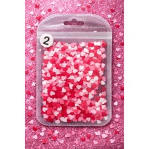 Mini Heart Confetti Nail Art Dekor Pink & Red Mix No:02